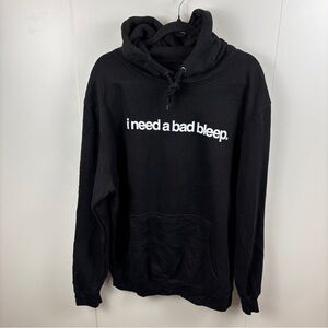 Addison Rae I Need a Bad Bleep Black Hoodie Merch Sweatshirt Celeb Style sz L